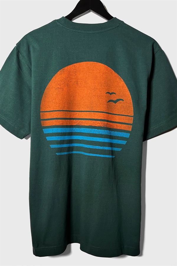 Hjemhavn - Heavy Weight Tee "Sunset" - Green