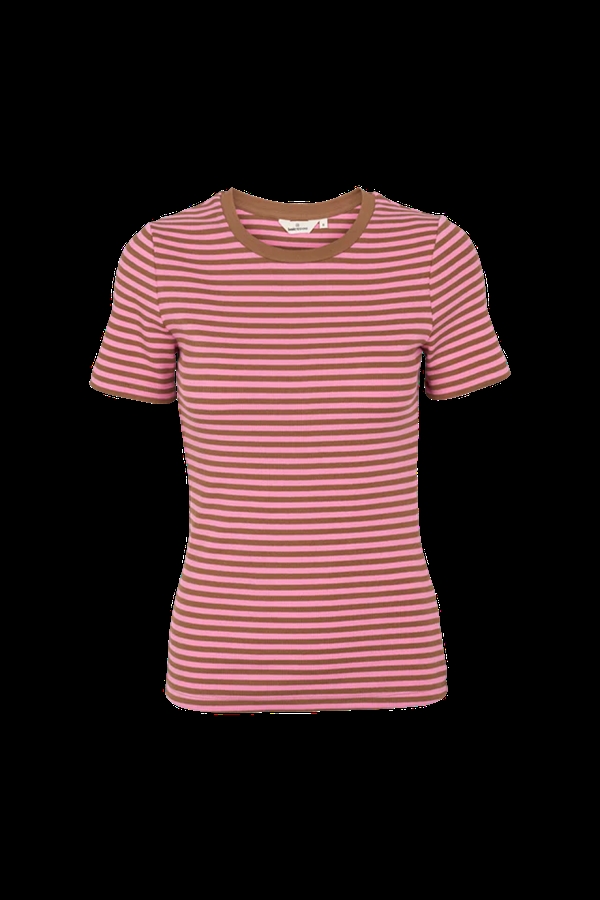 Basic Apparel Ludmilla SS O-Neck - Cashmere rose / nuthatch