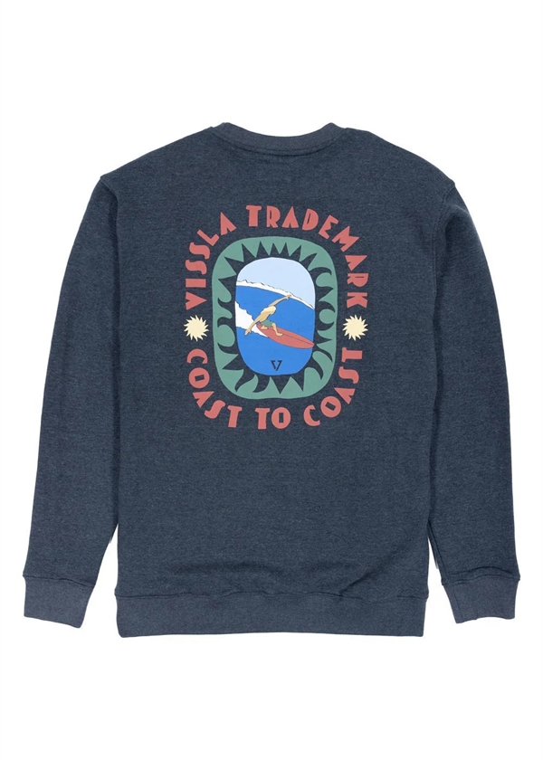 Vissla Coastal Life Eco Fleece Crewneck - Black Heather