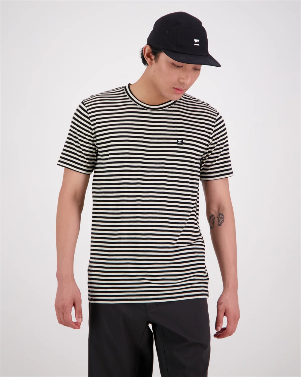 Mons Royale Mens lcon T-Shirt MR Stripe