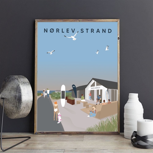 Bella Maass Nørlev Strand Plakat - 30x40