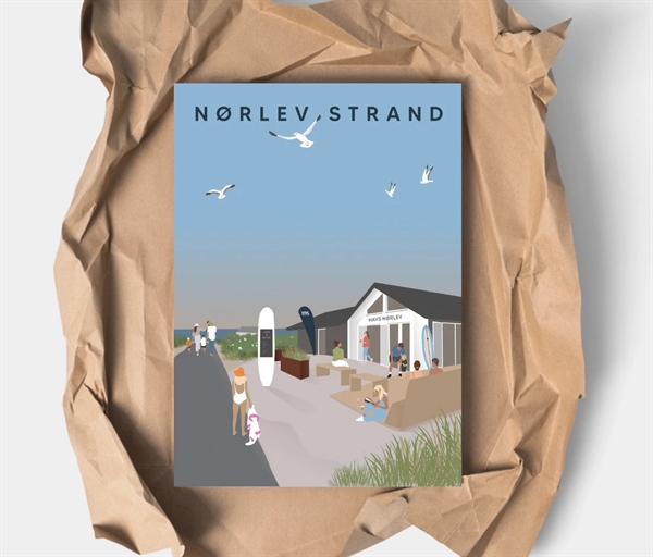 Nørlivet Strand Plakat - 30x40