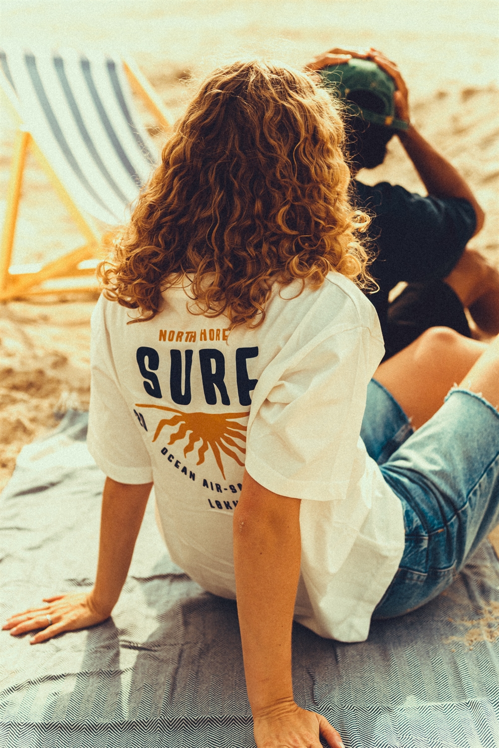 North Shore Surf - Box T-Shirt “Ocean air - salty hair” - Off White
