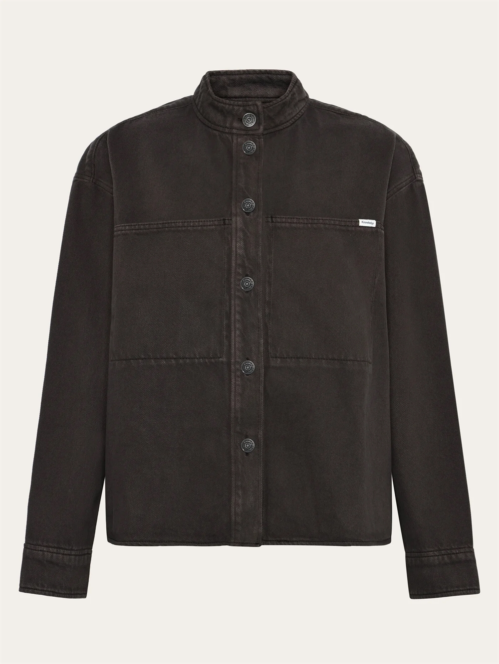 KnowledgeCotton Apparal Organic Cotton Twill Overshirt GOTS - Chocolate Torte