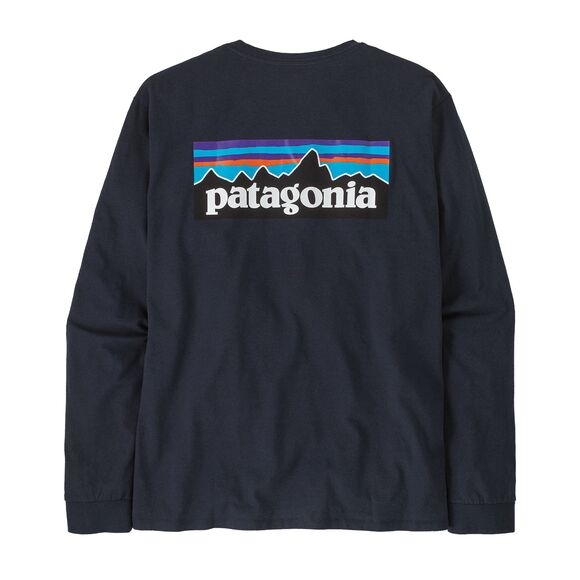 Patagonia Mens L/S P-6 Logo Responsibili Tee - New Navy			