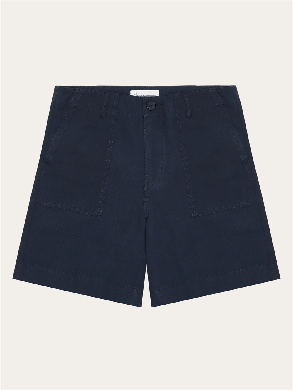 KnowledgeCotton Apparel - Posey Mid-Rise Wide Slub Yarn Shorts- Total Eclipse