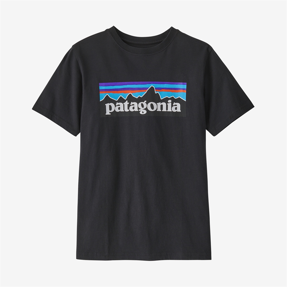 Patagonia Kids Regenerative Organic Certified Cotton P-6 Logo T-Shirt - Ink Black