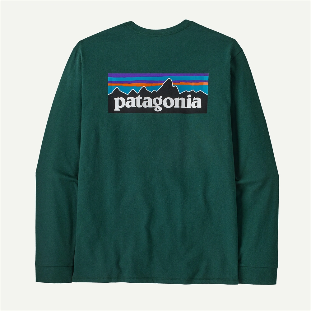 Patagonia Mens L/S P-6 Logo Responsibili Tee - Cascade Green