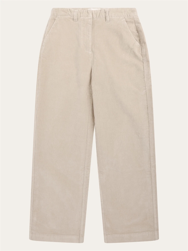 KnowledgeCotton Apparal Posey wide corduroy Pants - Light feather gray
