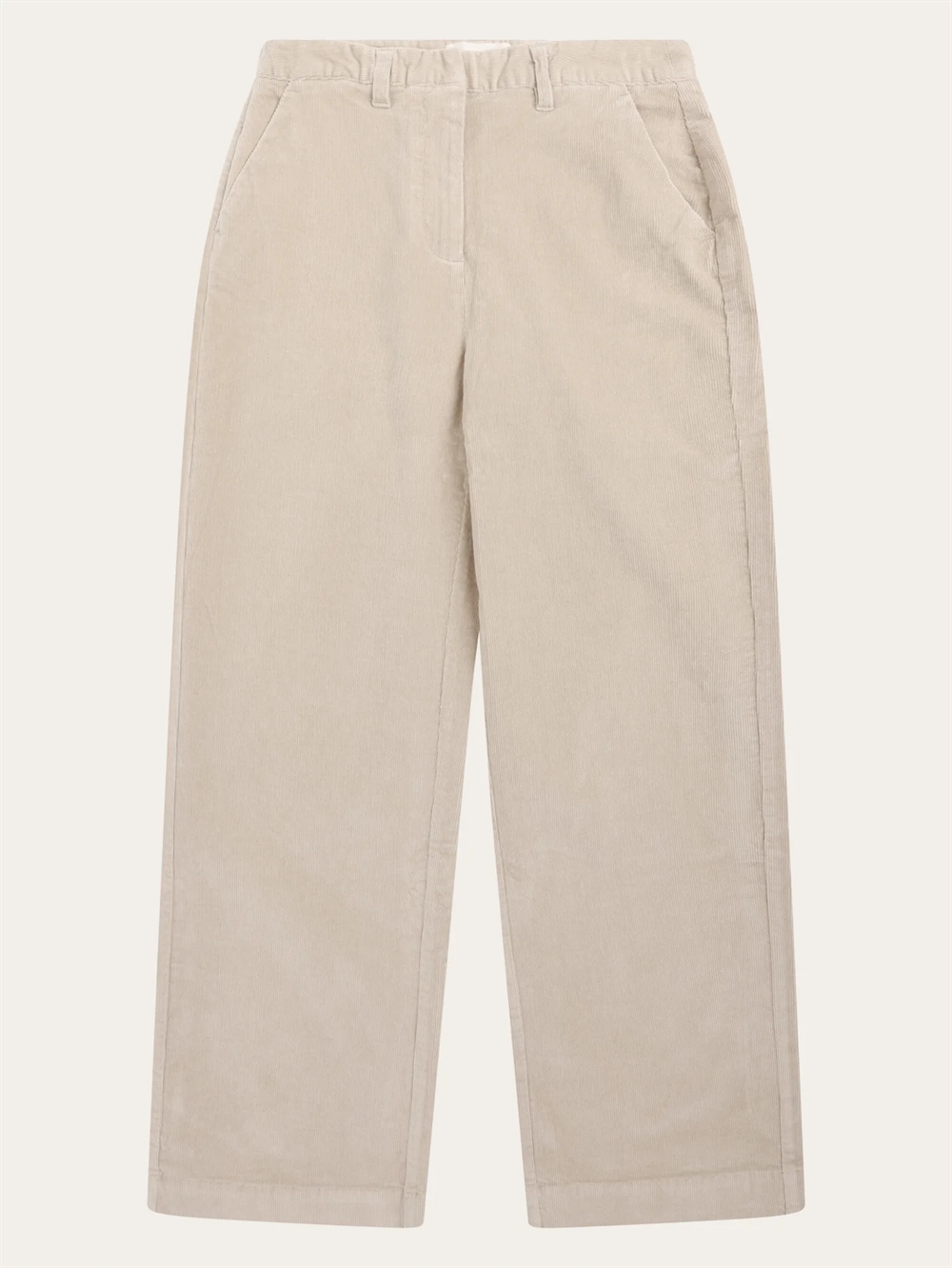 KnowledgeCotton Apparal Posey wide corduroy Pants - Light feather gray