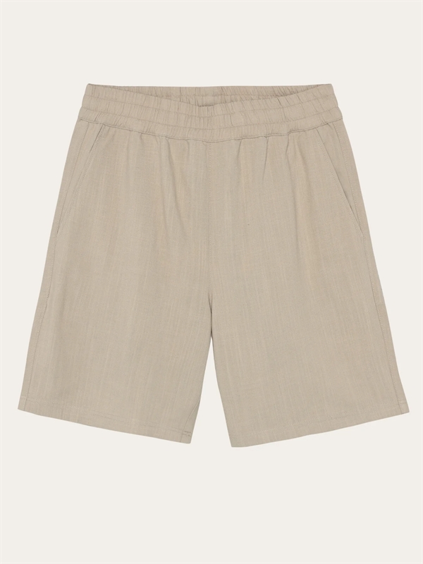 KnowledgeCotton Apparal Womens Posey Wide Linen Blend Shorts - Light feather gray