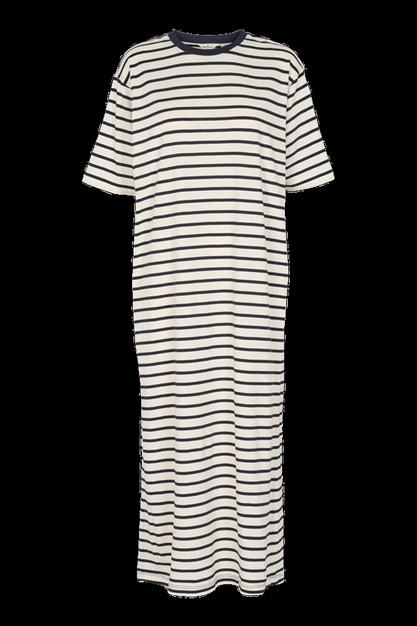Basic Apparel Raja Striped Dress - Whisper White/Sky Captain