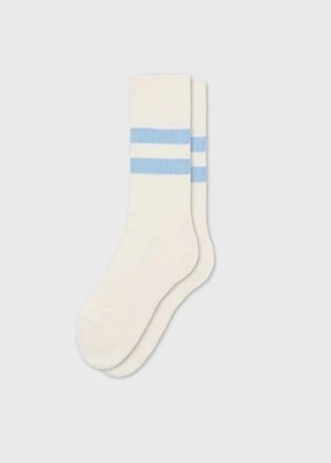 Klitmøller Collective Retro cotton sock GOTS	- Cream/light blue