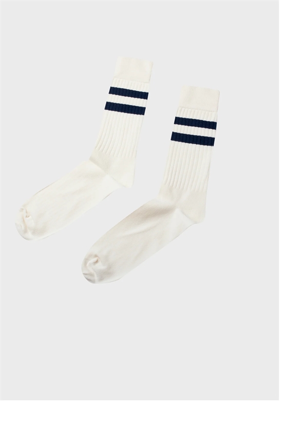 Klitmøller Collective Retro Cotton Sock - Cream/Navy