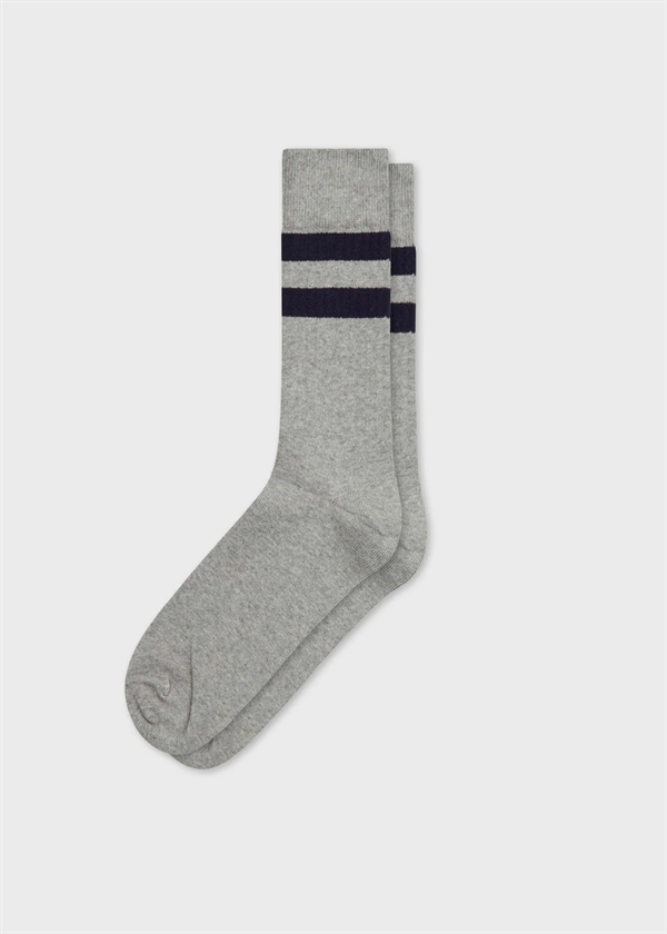Klitmøller Collective Retro Cotton Sock - Light grey/navy