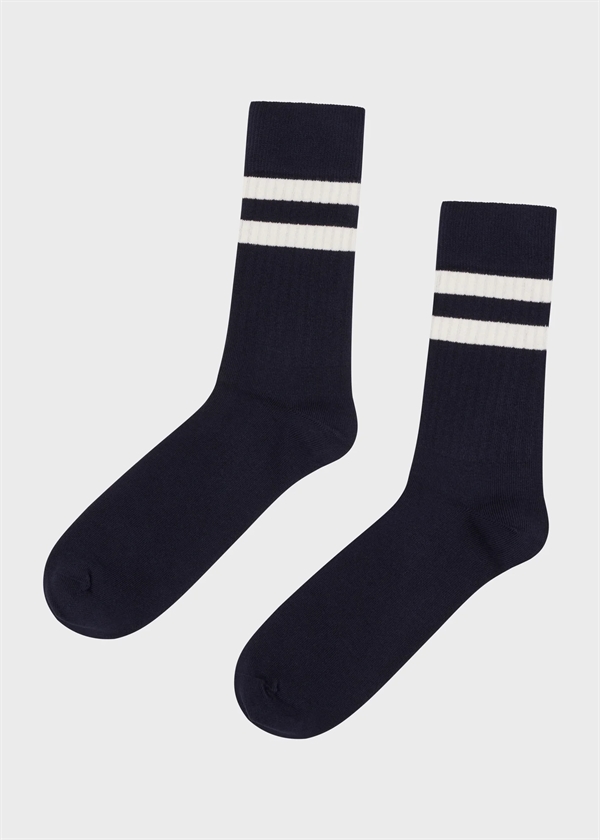 Klitmøller Collective Retro Cotton Sock - Navy/Cream	