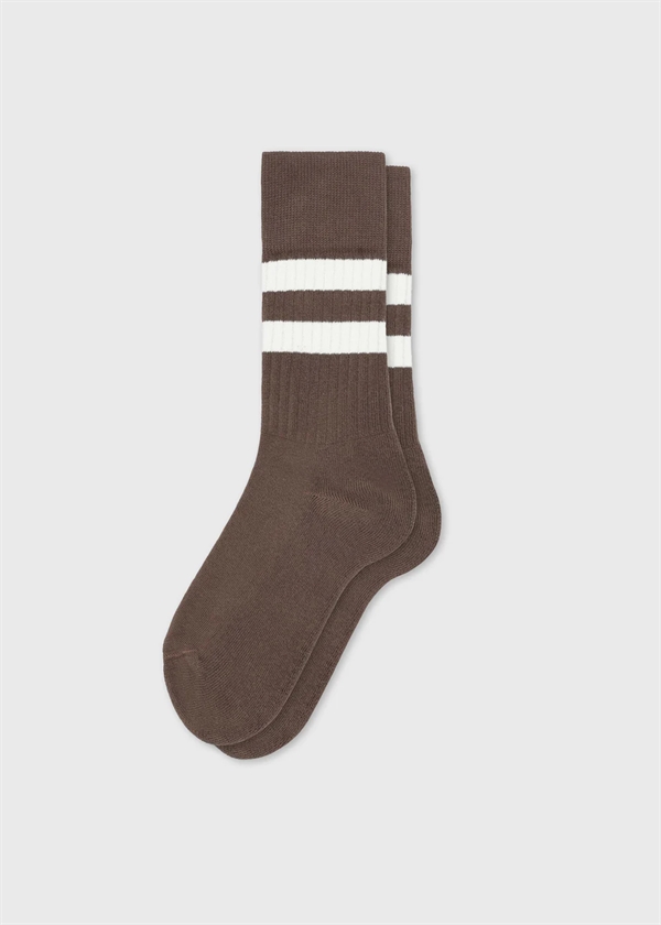 Klitmøller Collective Retro Cotton Sock - Taupe/Cream