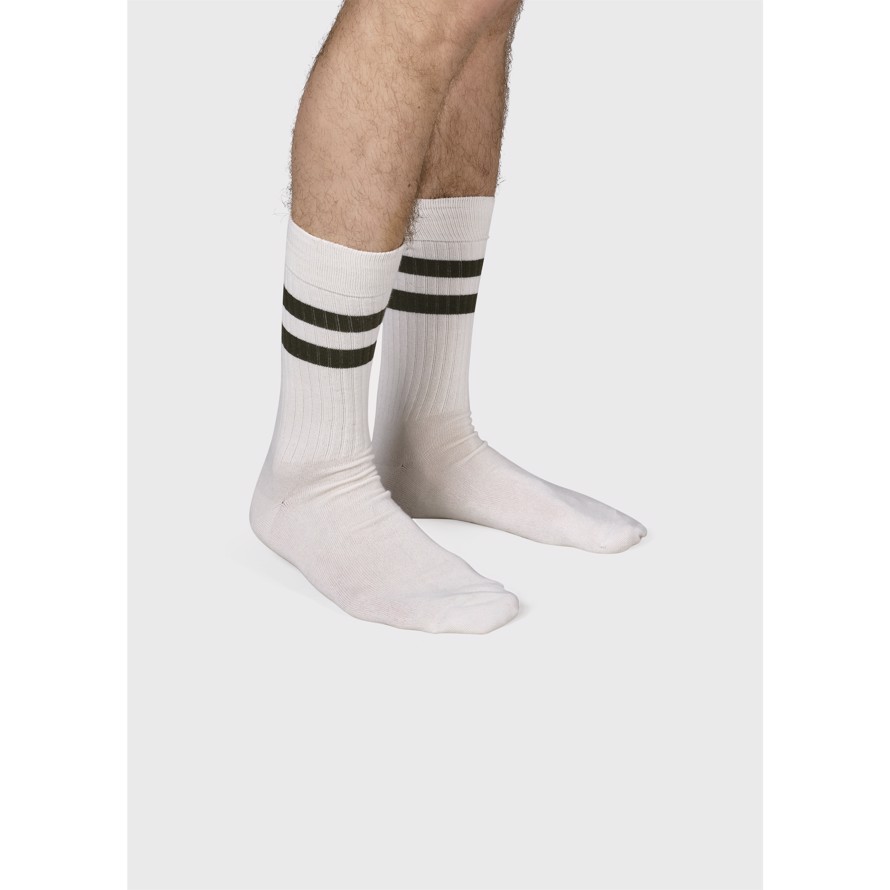 Klitmøller Collective Retro Cotton Sock - Cream/olive