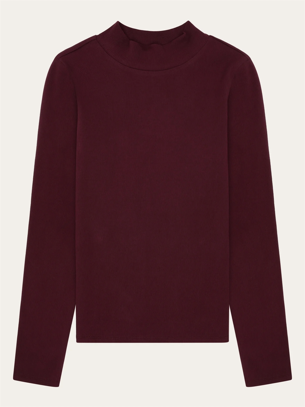 KnowledgeCotton Apparel - Organic Cotton High Neck RIb Blouse - Fig