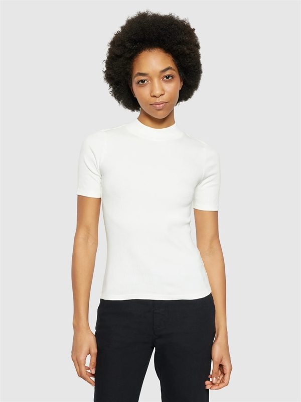 KnowledgeCotton Apparel - Organic Cotton Rib T-Shrit - Star White