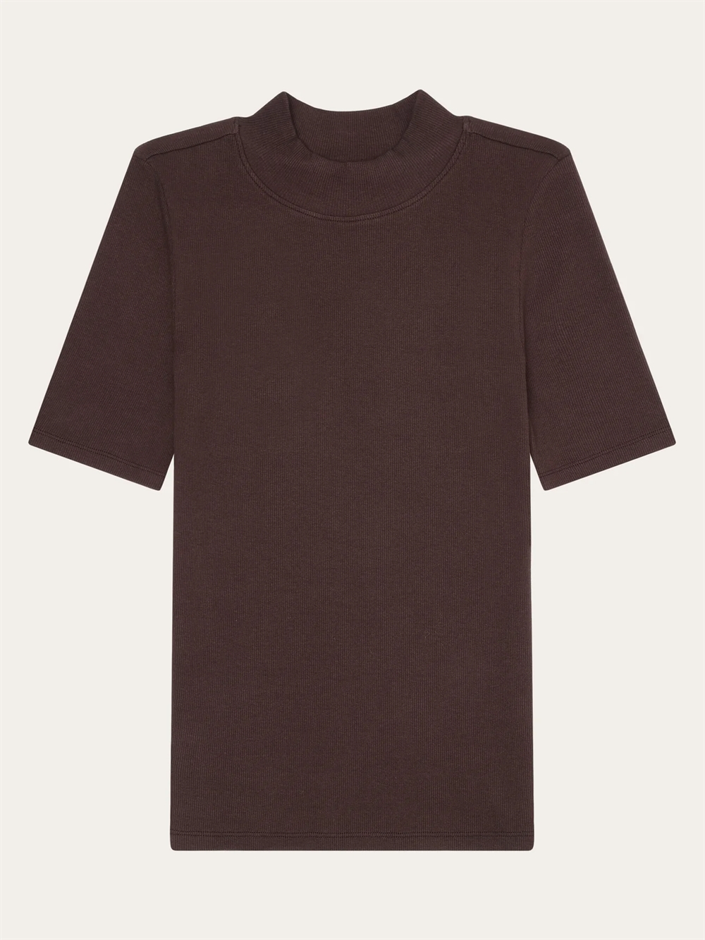 KnowledgeCotton Apparel - Organic Cotton Rib T-Shrit - Chocolate Torte