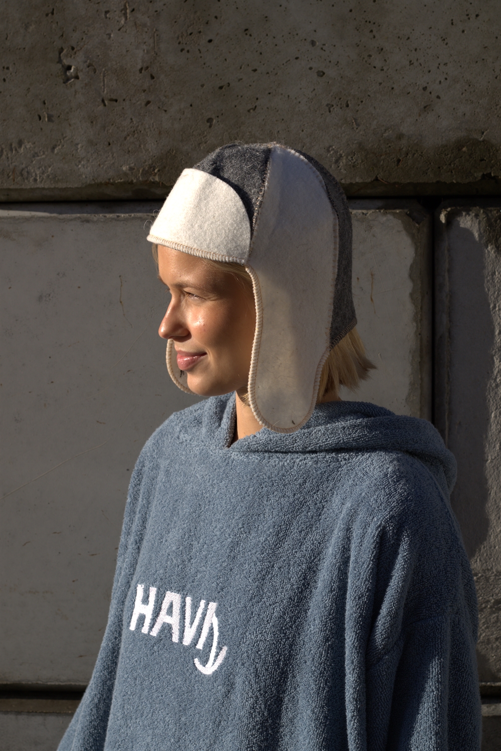 Saunagut Sauna "Finsk" hue - Hvid/Grå