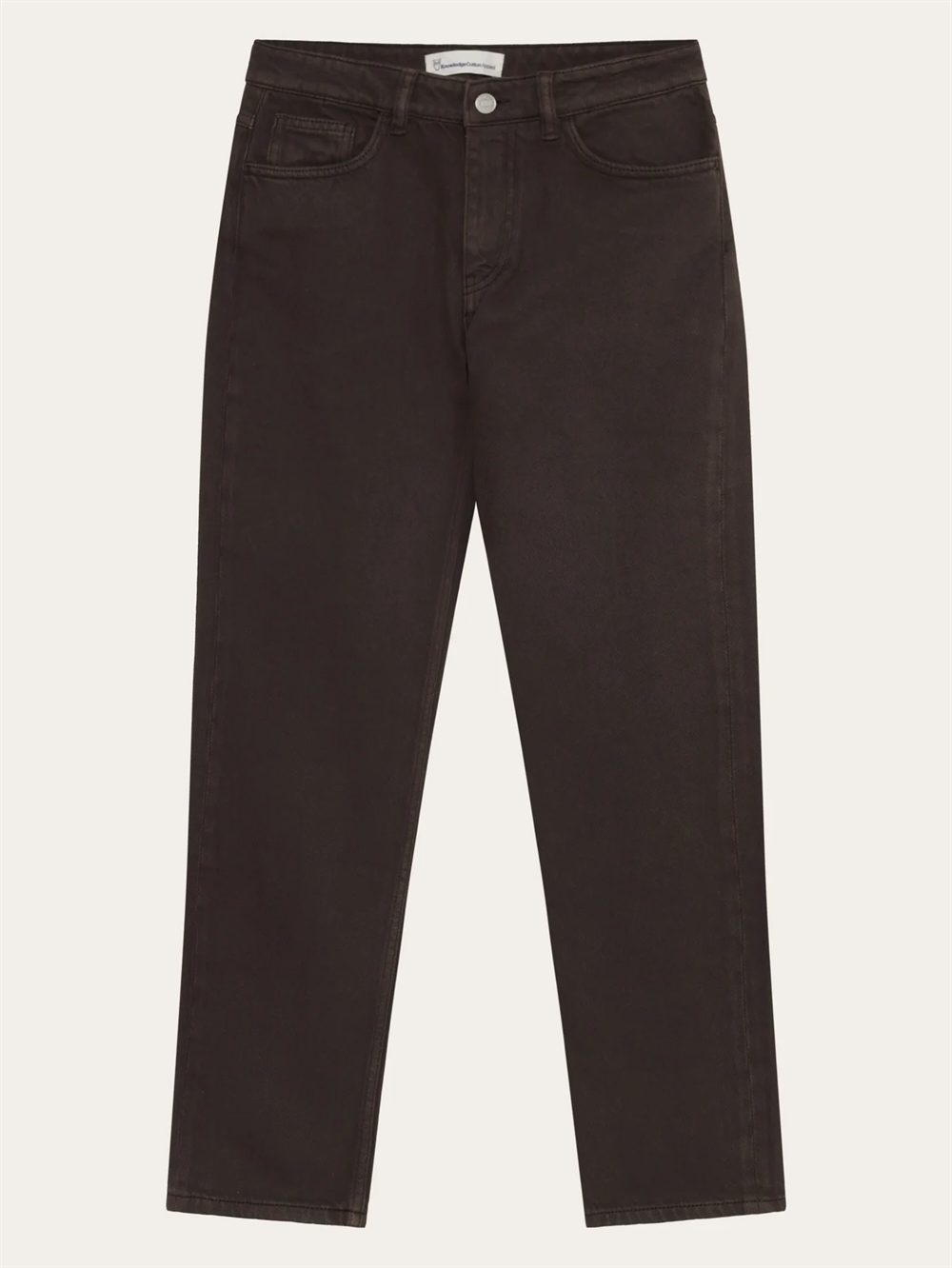 KnowledgeCotton Apparal Stella slim twill pants - Chocolate Torte