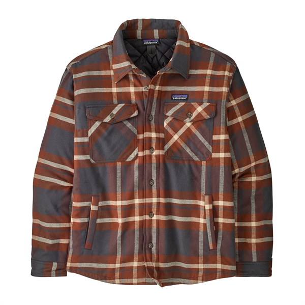 Patagonia Mens LW Insulated Fjord Flannel Shirt - Ashore: Ink Black