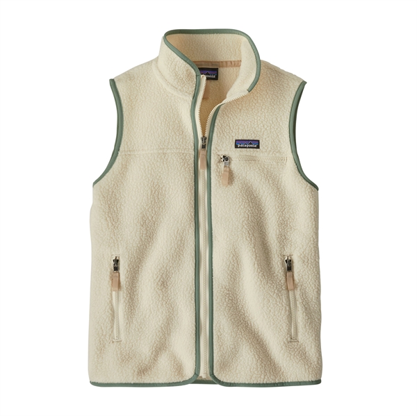 Patagonia Womens Retro Pile Vest	- Natural w/Ellwood Green