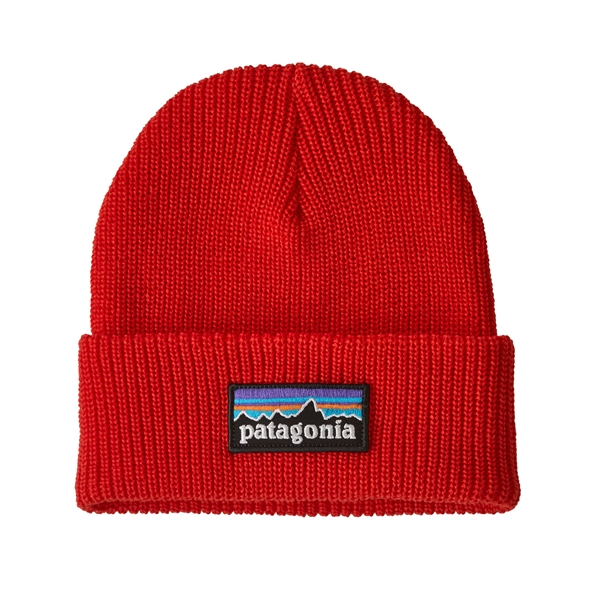 Patagonia Kids Logo Beanie - P-6 Logo: Sizzle Red