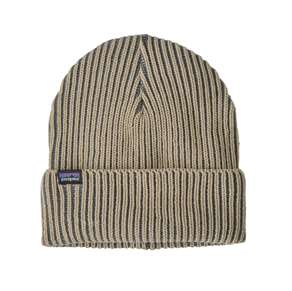 Patagonia Fishermans Rolled Beanie - Contrast Stripe: Weathered Stone