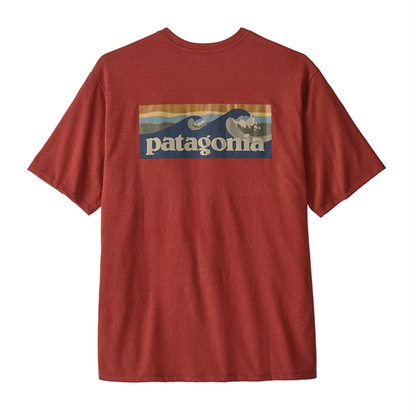 Patagonia Mens Boardshort Logo Pocket Responsibili-Tee - Rusty Red