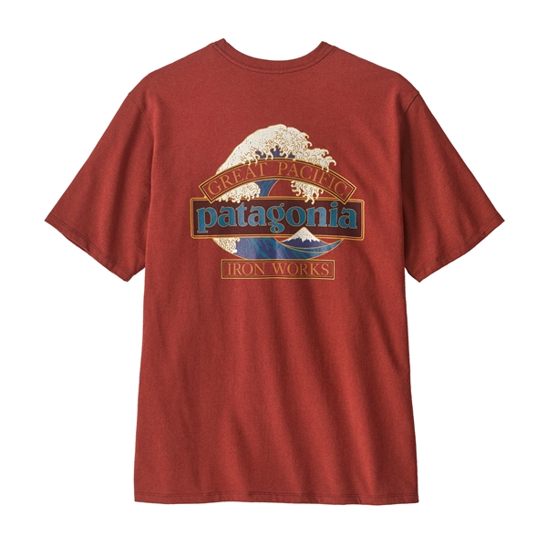 Patagonia Mens Great Waves Responsibili-Tee - Rusty Red