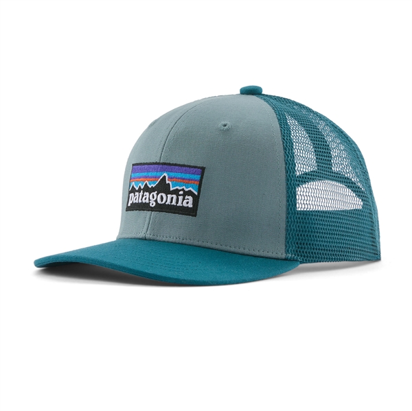 Patagonia Kids Trucker Hat - P-6 Logo: Blue Sage