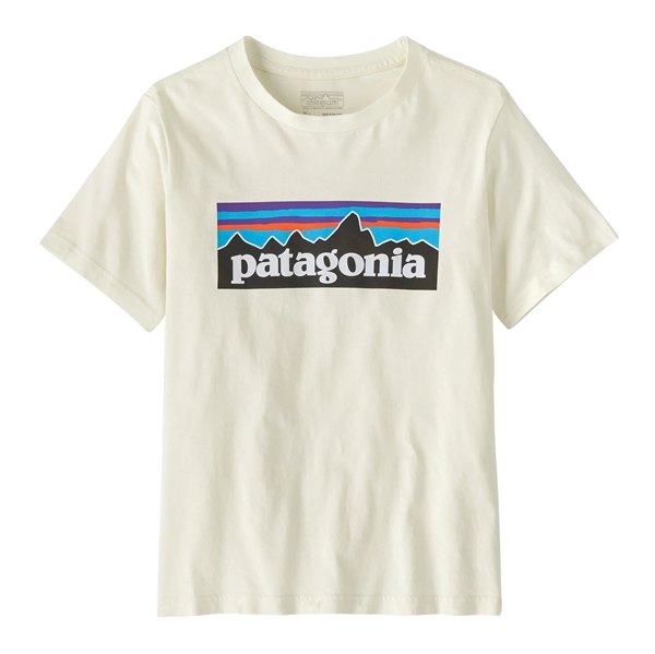 Patagonia Kids P-6 Logo T-Shirt - Birch White