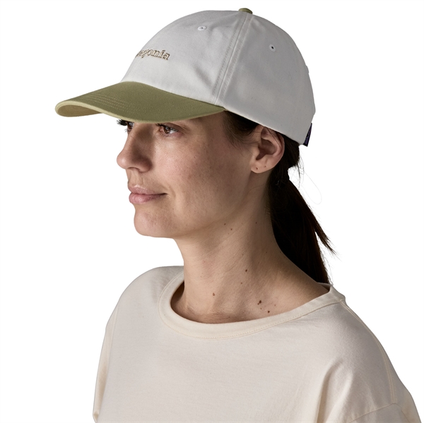 Patagonia Fitz Roy Icon Trad Cap - Text Logo: Birch White w/Gumtree Green