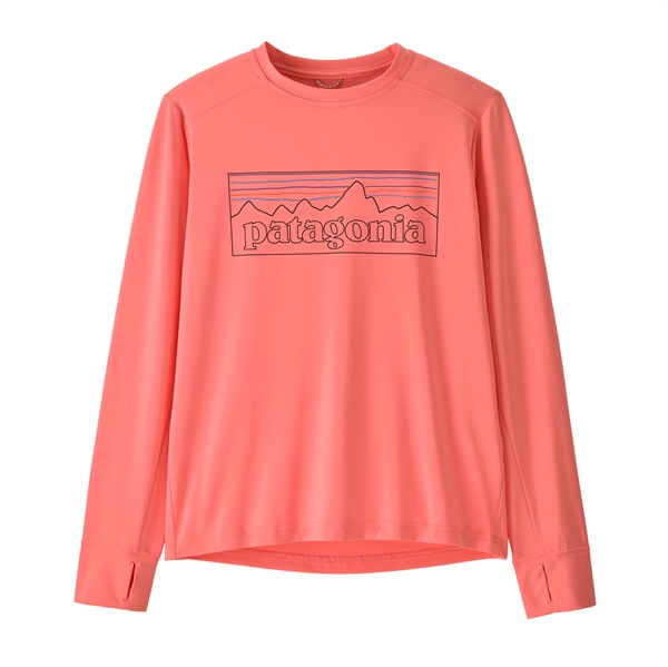 Patagonia Kids L/S Cap SW T-Shirt - P-6 Outline: Pickled Pink