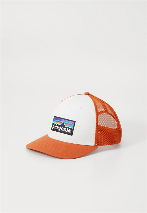 Patagonia P-6 Logo Trucker Hat - White w/Redtail Rust