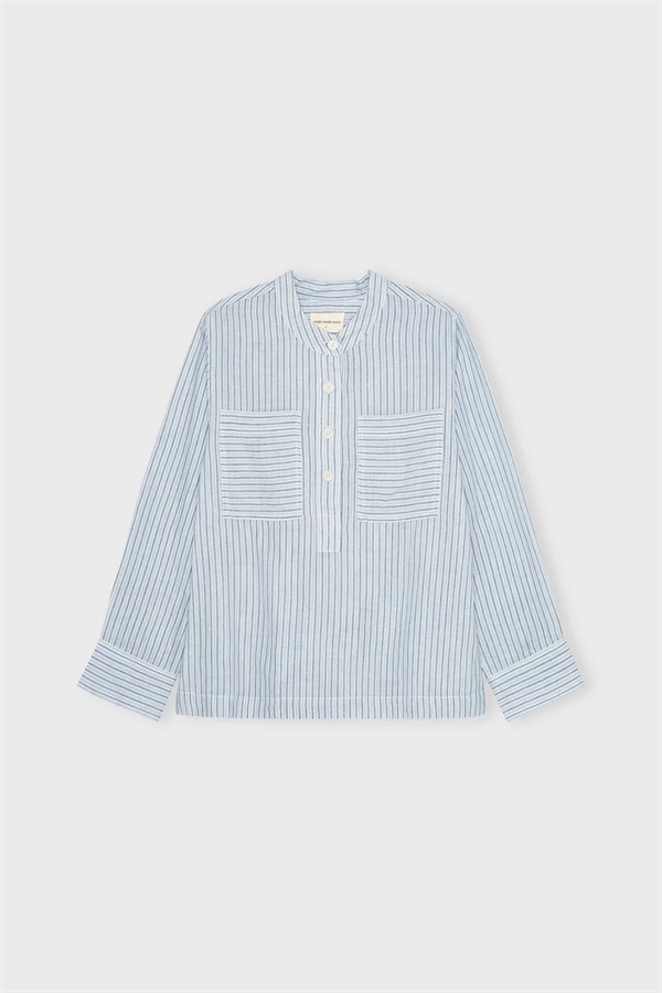 Moshi Moshi Mind - Ayla Shirt Stripe - Light Blue/Ecru/Navy