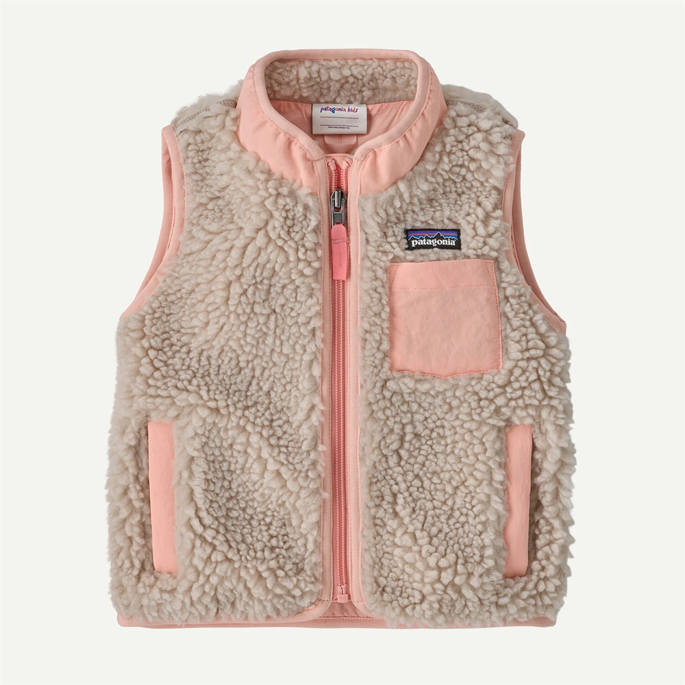 Patagonia Baby Retro-X Vest - Natural w/Sunlit Pink