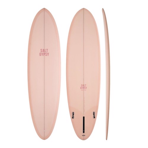Salt Gypsy Surfboard Mid Tide 7'4" - Blush Tint