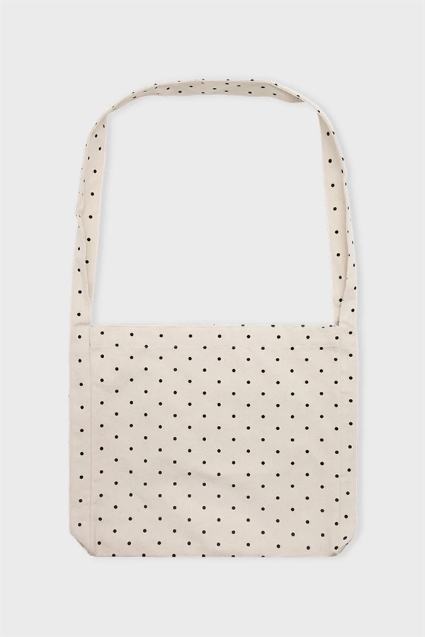 Moshi Moshi Mind - Dotted Cross Body Bag - Ecru/Black Dots