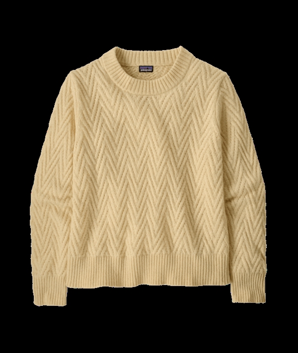 Patagonia - Woman's Recycled Wool-Blend Crewneck Sweater - Chevron Cable: Dark Natural