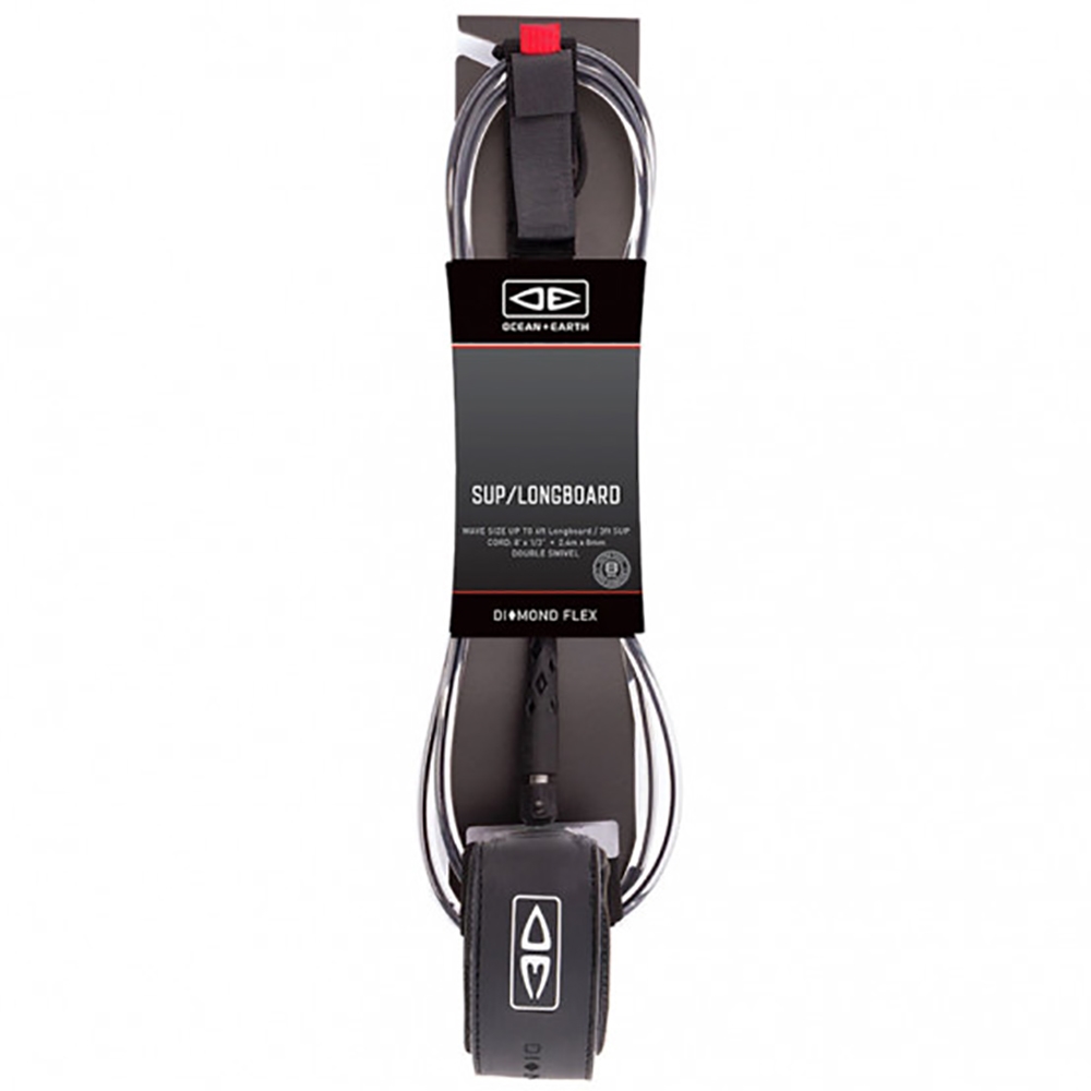 Ocean+Earth SUP Longboard Reg 9\'0 Leash - Black