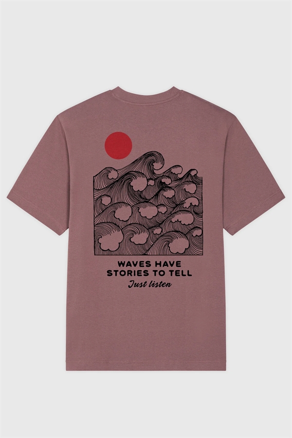 Hjemhavn Heavy Tee - Just Listen - Smokey Mauve