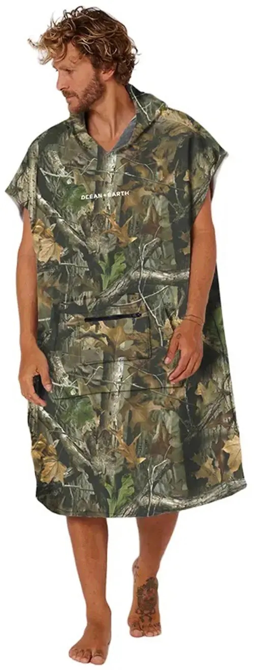 Ocean+Earth Mens Real Camo Hooded Poncho