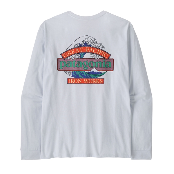 Patagonia Mens L/S Great Waves Responsibili-Tee - White