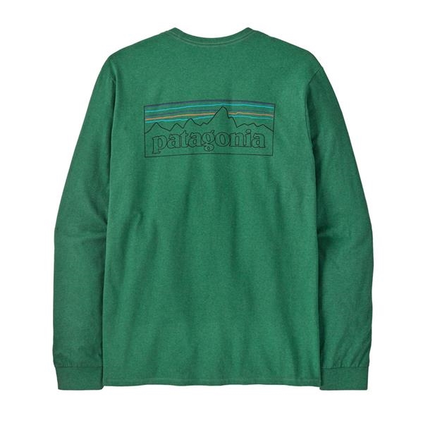 Patagonia Men's L/S P-6 Logo Responsibili Tee - P-6 Outline: Heartleaf Green