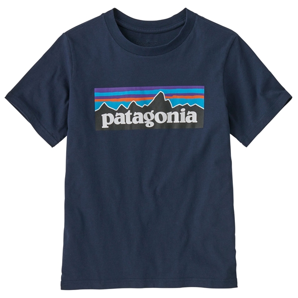 Patagonia Kids P-6 Logo T-Shirt - New Navy