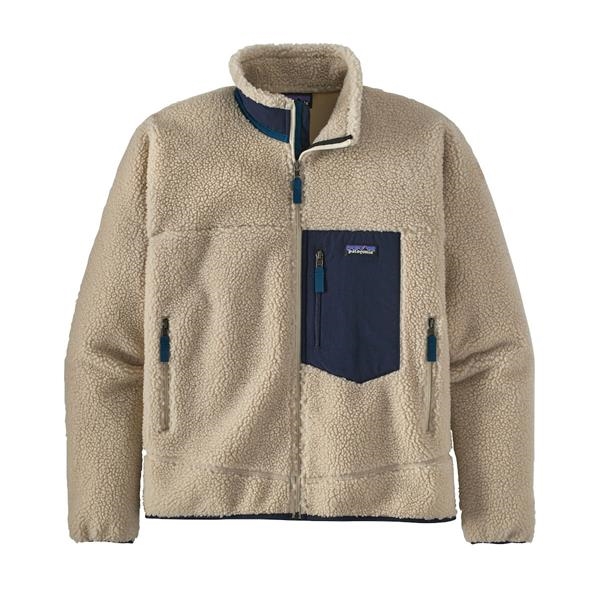Patagonia Mens Classic Retro-X Jacket - Natural w/Smolder Blue	